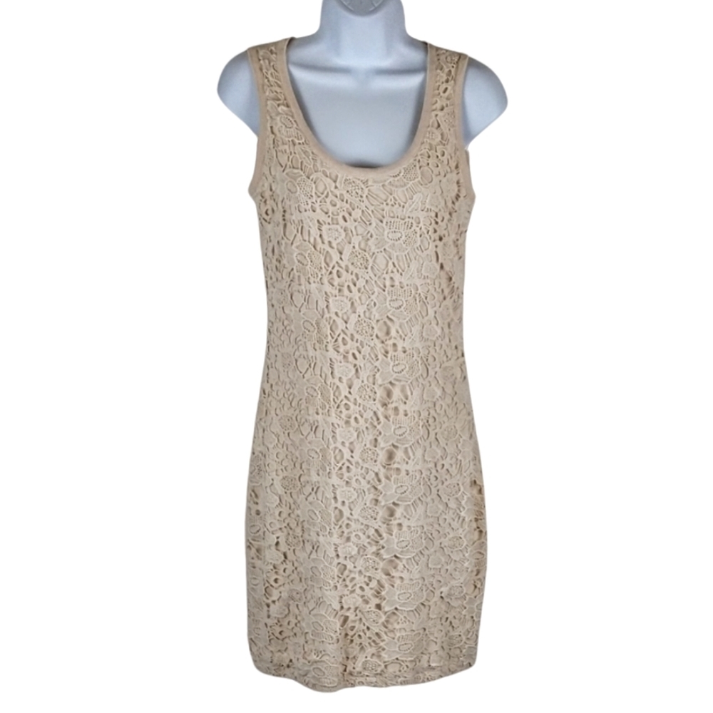 Calvin Klein lace overlay shift dress
